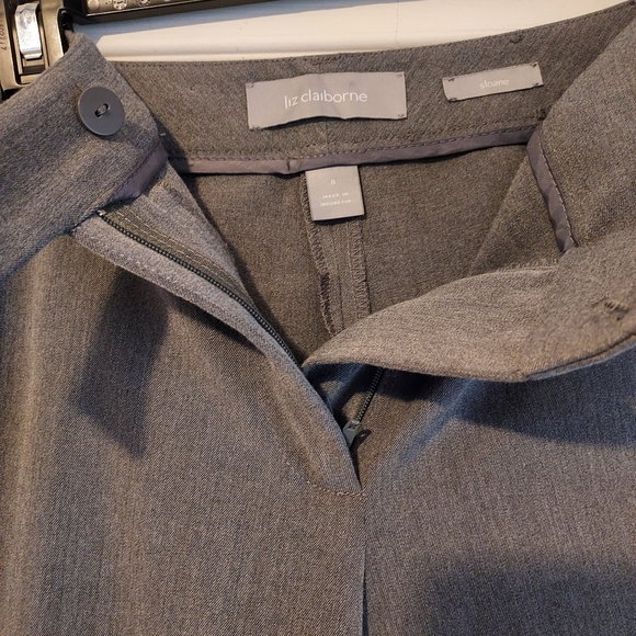 Liz Claiborne Womens Sloane Gray Trousers Pants Size 6 Work Office Casual - Picture 2 of 9